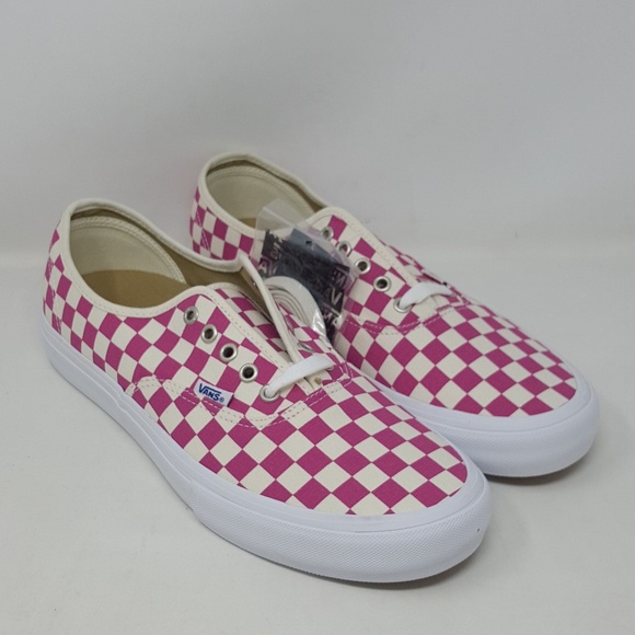 vans authentic pink checkerboard